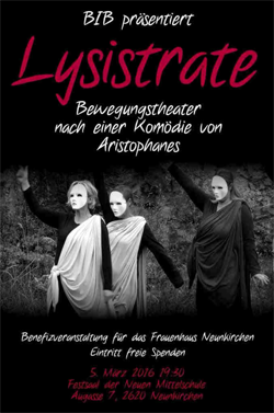 Bild: Plakat Lysistrate - Bewegungstheater nach einer Kömödie von Aristophanes